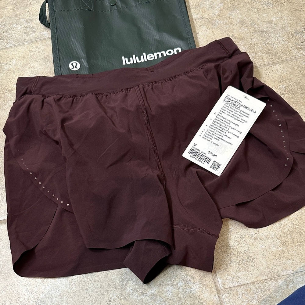 lululemon athletica Women's Burgundy Athletic Shorts